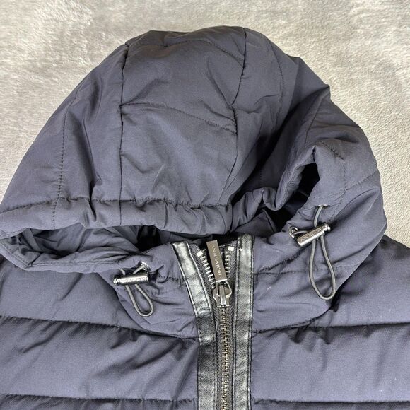 Michael Michael Kors Coat Womens XS Navy Packable Puffer Hooded Long Quilted - Picture 16 of 16
